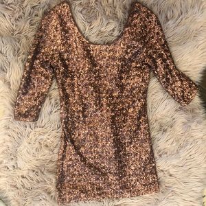 Copper NYE copper sequins dress (small)